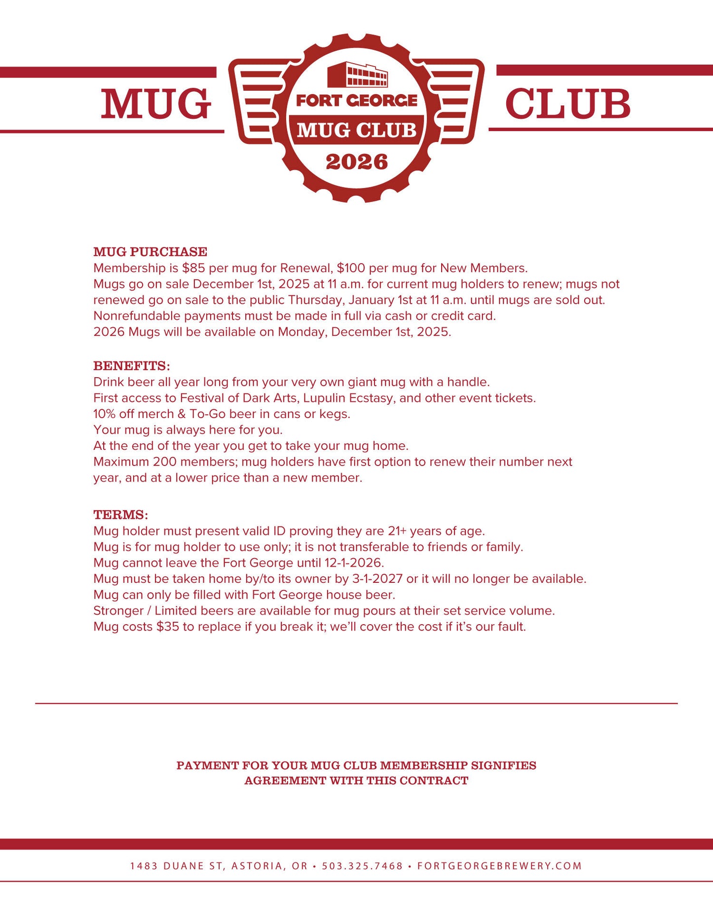 Mug Club 2026 - Renewal