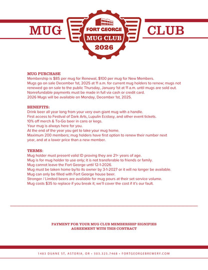 Mug Club 2026 - Renewal